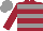 Maroon, grey hoops, maroon sleeves, grey cap