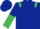 Dark Blue, Emerald Green epaulets, halved sleeves