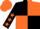 Black and orange (quartered), black sleeves, orange stars, orange cap