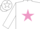 White, mauve star