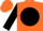 Fluorescent orange, black ball, orange 'wm', black ball on sleeves, orange cap