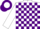 White, purple blocks, purple 'a' on white ball