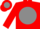 Red, red 'th' on gray ball, gray band on sleeves