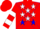 Red, white stars, blue cross sashes, white bars on slvs