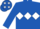 Royal blue, white triple diamond, white stars on cap