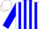 White, blue emblem, blue stripes on sleeves, white cap