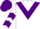 White, purple triangular panel, purple chevrons on sleeves, purple cap