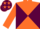 ORANGE & MAROON DIABOLO, orange sleeves, maroon cap, orange stars