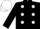 Black, white dots, black and white cap