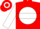 Red, red 'tm' on white ball, white hoop on sleeves