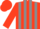 Scarlet and gray stripes, scarlet sleeves, scarlet cap