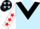 Light blue, black triangular panel, white sleeves, red stars