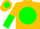 Gold, green ball,  black tree, gold and green vertical halved sleeves