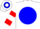 White, blue ball, white 'mb',blue sleeves, red hoop