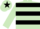 Light green & black hoops, black star on cap
