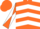 Orange & white chevrons, diabolo on sleeves, orange cap