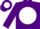 Purple, white ball, purple logo