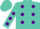 Turquoise, purple dots