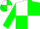 White & green quarters, green sleeves