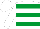 White, emerald green hoops, white sleeves and cap