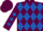 Maroon and royal blue diamonds