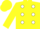 Yellow, white dots, yellow cap