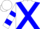 White, blue cross sashes, blue bars on sleeves