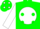 Green, green 'b' on white ball, green dots on white sleeves