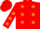 Red caped, orange dots
