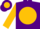 Purple, purple 'c' on gold ball on back, gold sleeves