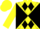 Yellow and black diagonal quarters, black diamonds on yellow sleeves