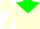 Cream, green yoke, green band on sleeves