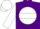 Purple, white ball, purple 'tb', white hoop on sleeves, white cap