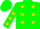 Green, gold dots