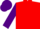 Red, Purple sleeves and cap
