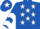 ROYAL BLUE, white stars, white chevrons on sleeves, royal blue cap, white star