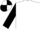 White, black sleeves, white and black quartered cap