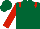 Dark Green, Red epaulets and sleeves