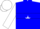 Blue, blue stars in white hoop, blue stars on white sleeves, blue and white cap