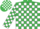 Emerald green and white check
