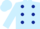 Light blue, dark blue dots, light blue cap