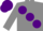 Grey, large Purple spots, Purple cap