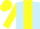 Light blue, yellow stripe, sleeves and cap