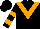 Black, Orange chevron, hooped sleeves
