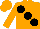 Orange, large Black spots