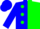 Blue & green halves, green dots on blue slvs