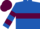 Royal blue, maroon hoop, hooped sleeves, maroon cap