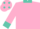 pink, Turquoise Collar, Cuffs And Spots On Cap
