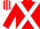 Red, white cross sashes, red & white striped cap