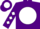 Purple, purple 'h' on white ball, white diamonds on sleeves